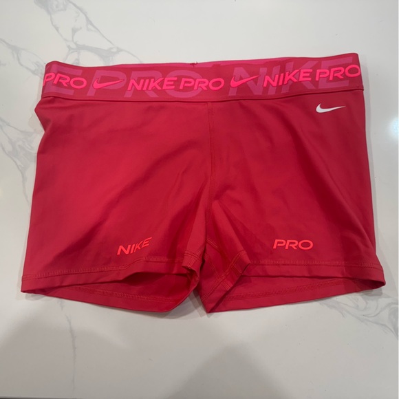 Nike Women's Pro Pink 3” Bike Shorts Athletic Workout Size XL NEW - Picture 1 of 7